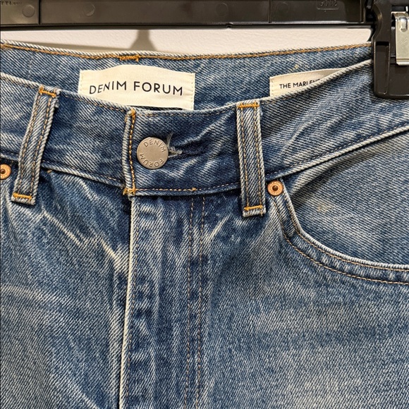 Denim Forum The Marlene 60’s High Flare Jeans in Classic Blue, Sz 25/30L - Picture 6 of 12